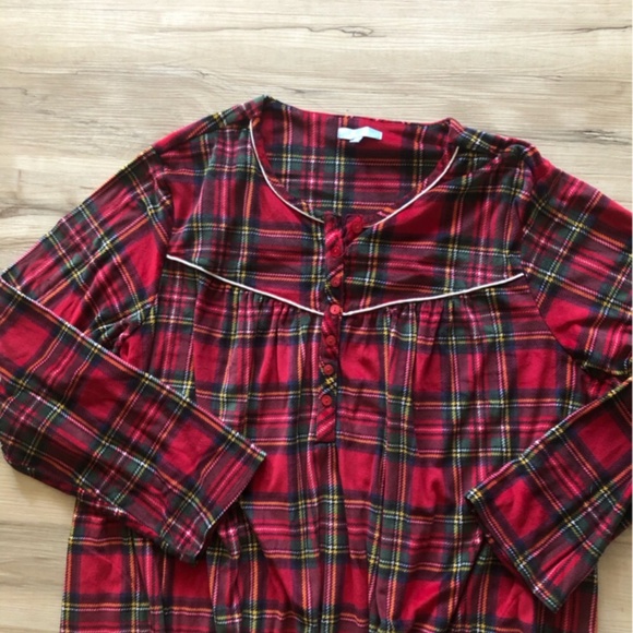 Plaid Holiday Velour Nightgown - Picture 4 of 8